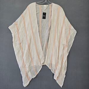 Style Collective Cardigan Cream Preppy Stripe Flowy Open Front Womens ONE SIZE